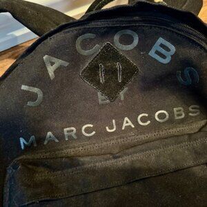 MARC JACOBS BACKPACK, original, black cotton with leather, good used condition